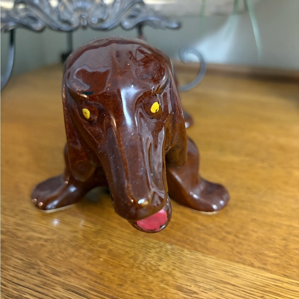 Vintage Dachshund Planter Dog Figurine Japan Doxie Ceramic - Picture 2 of 8